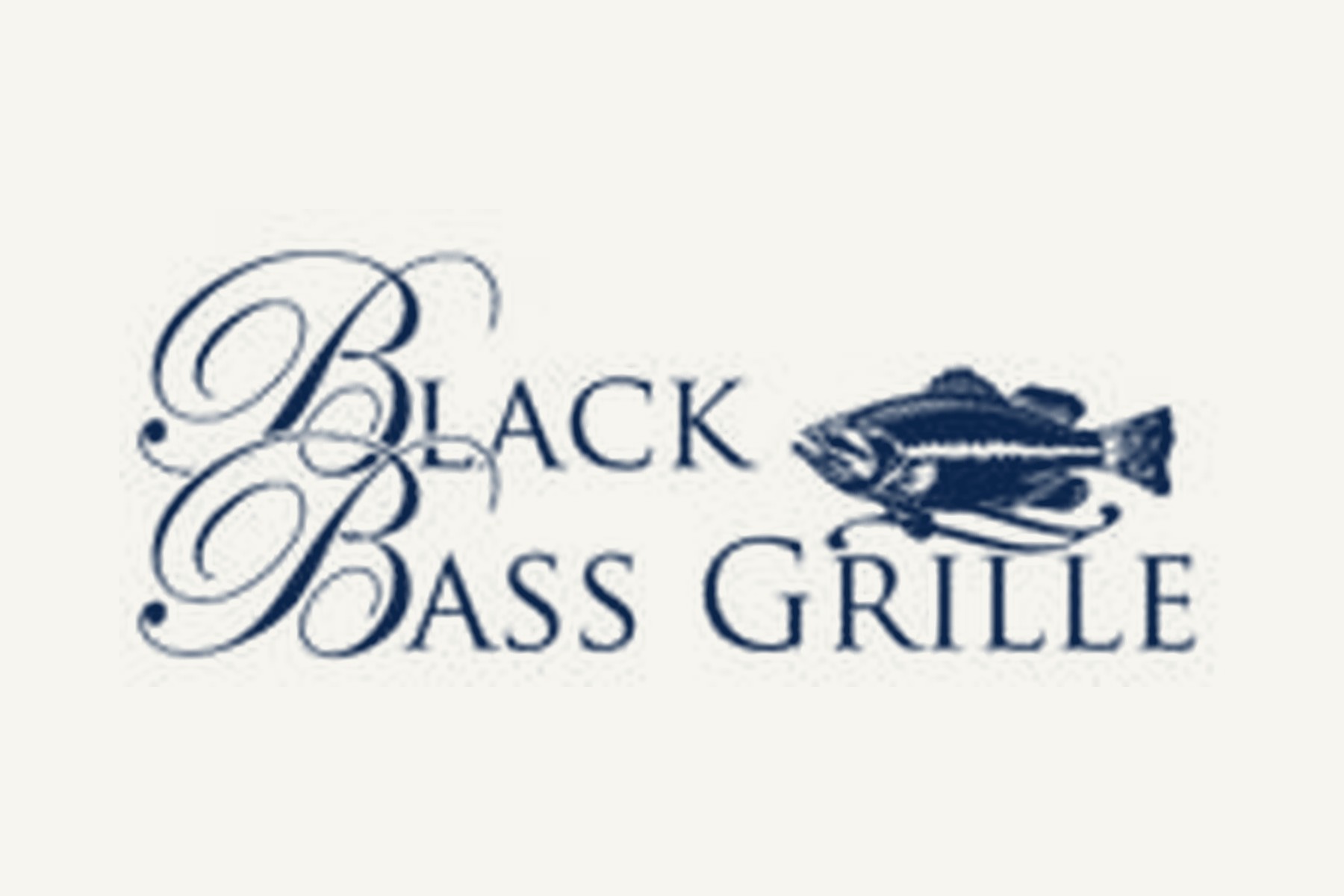 Black Bass Grille logo with a largemouth bass.